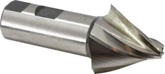 Made in USA - 25° Taper Angle per Side, 5/16" Small End Diam, 1-1/2" LOC, High Speed Steel 4 Flute Tapered Square End Mill - 4" OAL, 1" Shank Diam, Spiral Flute - Eagle Tool & Supply