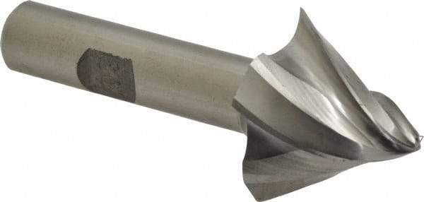 Made in USA - 30° Taper Angle per Side, 1/8" Small End Diam, 1" LOC, High Speed Steel 4 Flute Tapered Square End Mill - 3" OAL, 1/2" Shank Diam - Eagle Tool & Supply