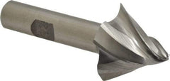 Made in USA - 30° Taper Angle per Side, 1/8" Small End Diam, 1" LOC, High Speed Steel 4 Flute Tapered Square End Mill - 3" OAL, 1/2" Shank Diam - Eagle Tool & Supply