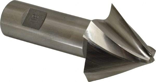 Made in USA - 30° Taper Angle per Side, 3/8" Small End Diam, 1-1/2" LOC, High Speed Steel 4 Flute Tapered Square End Mill - 4" OAL, 1" Shank Diam, Spiral Flute - Eagle Tool & Supply