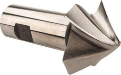 Made in USA - 45° Taper Angle per Side, 1/8" Small End Diam, 1" LOC, High Speed Steel 4 Flute Tapered Square End Mill - 3-3/4" OAL, 1" Shank Diam - Eagle Tool & Supply