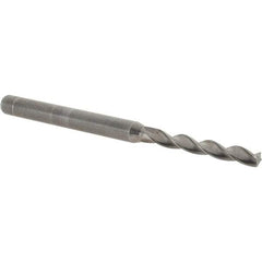 Kennametal - 9/64" 130° Solid Carbide Jobber Drill - Bright Finish, Right Hand Cut, Spiral Flute, Straight Shank, 2.6" OAL, Standard Point - Eagle Tool & Supply