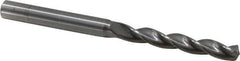 Kennametal - #1 130° Solid Carbide Jobber Drill - Bright Finish, Right Hand Cut, Spiral Flute, Straight Shank, 3.23" OAL, Standard Point - Eagle Tool & Supply