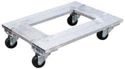 Vestil - 900 Lb Capacity Aluminum Flush Open Frame Dolly - 24" Long x 18" Wide x 5-1/4" High, 3" Wheels - Eagle Tool & Supply