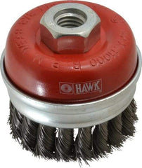 Value Collection - 3" Diam, 5/8-11 Threaded Arbor, Steel Fill Cup Brush - 0.0137 Wire Diam, 11,000 Max RPM - Eagle Tool & Supply