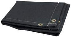 Steiner - 8' High x 6' Wide x 0.051" Thick Acrylic Coated Fiberglass Welding Blanket - Black, Grommet - Eagle Tool & Supply