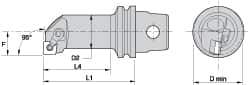 Kennametal - Right Hand Cut, 32mm Min Bore Diam, Size KM32 Steel Modular Boring Cutting Unit Head - 2.9528" Max Bore Depth, Through Coolant, Compatible with CN.. - Eagle Tool & Supply