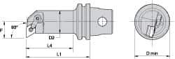 Kennametal - Right Hand Cut, 32mm Min Bore Diam, Size KM32 Steel Modular Boring Cutting Unit Head - 2.9528" Max Bore Depth, Through Coolant, Compatible with DN.. - Eagle Tool & Supply