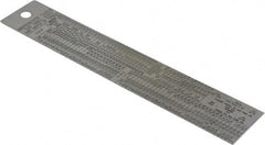 SPI - 6" Long, 1/64, 1/32" Graduation, Rigid Stainless Steel Rule - English Graduation Style, 1-1/4" Wide, Silver, Polished Finish - Eagle Tool & Supply