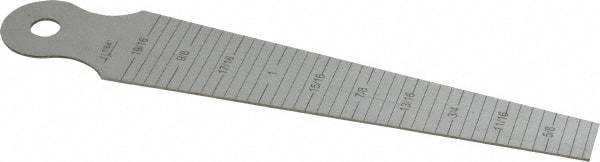 SPI - 5/8 to 1-3/16 Inch Measurement, 1 Leaf Taper Gage - 6 Inch Long, 1/64 Inch Graduation - Eagle Tool & Supply