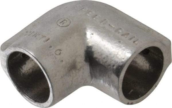 Hollaender - 3/4" Pipe, 90° Elbow, Aluminum Alloy Elbow Pipe Rail Fitting - Bright Finish - Eagle Tool & Supply