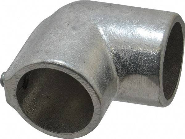 Hollaender - 1-1/4" Pipe, 90° Elbow, Aluminum Alloy Elbow Pipe Rail Fitting - Bright Finish - Eagle Tool & Supply