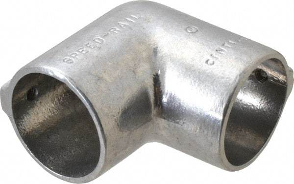 Hollaender - 2" Pipe, 90° Elbow, Aluminum Alloy Elbow Pipe Rail Fitting - Bright Finish - Eagle Tool & Supply