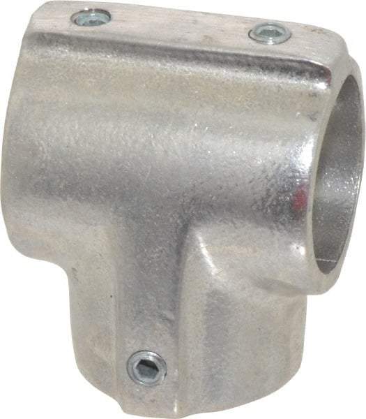 Hollaender - 1-1/4" Pipe, 90° Three Socket Tee, Aluminum Alloy Tee Pipe Rail Fitting - Bright Finish - Eagle Tool & Supply