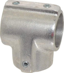 Hollaender - 1-1/4" Pipe, 90° Three Socket Tee, Aluminum Alloy Tee Pipe Rail Fitting - Bright Finish - Eagle Tool & Supply