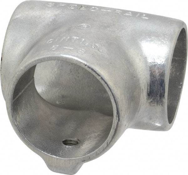 Hollaender - 1-1/2" Pipe, 90° Three Socket Tee, Aluminum Alloy Tee Pipe Rail Fitting - Bright Finish - Eagle Tool & Supply