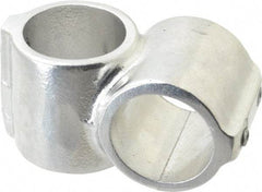 Hollaender - 1-1/2" Pipe, Short Barrel Crossover, Aluminum Alloy Cross Pipe Rail Fitting - Bright Finish - Eagle Tool & Supply