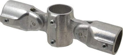 Hollaender - 1-1/4" Pipe, Adjustable Cross Assembly, Aluminum Alloy Cross Pipe Rail Fitting - Bright Finish - Eagle Tool & Supply