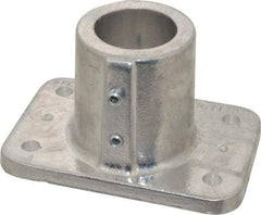 Hollaender - 1-1/2" Pipe, Base Flange, Aluminum Alloy Flange Pipe Rail Fitting - Bright Finish - Eagle Tool & Supply