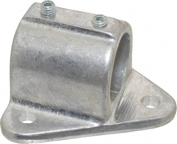 Hollaender - 1-1/4" Pipe, Wall Mount Flange, Aluminum Alloy Flange Pipe Rail Fitting - Bright Finish - Eagle Tool & Supply