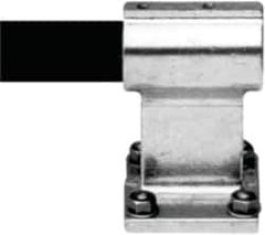 Hollaender - 1-1/2" Pipe, Offset Wall Flange, Aluminum Alloy Flange Pipe Rail Fitting - Bright Finish - Eagle Tool & Supply