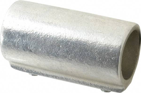 Hollaender - 1" Pipe, Aluminum Alloy Straight Coupling Pipe Rail Fitting - Bright Finish - Eagle Tool & Supply