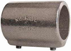 Hollaender - 1-1/2" Pipe, Aluminum Alloy Straight Coupling Pipe Rail Fitting - Bright Finish - Eagle Tool & Supply