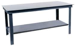 Durham - 48 Wide x 36" Deep x 34" High, Steel Workbench - Straight Edge, Fixed Legs - Eagle Tool & Supply