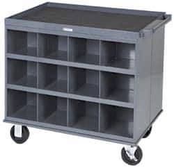 Durham - 1,000 Lb Capacity, 24 Bin Mobile Cabinet - 34" Wide x 24" Deep x 30" High, Steel, Gray - Eagle Tool & Supply