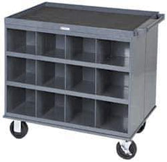 Durham - 1,000 Lb Capacity, 24 Bin Mobile Cabinet - 34" Wide x 24" Deep x 30" High, Steel, Gray - Eagle Tool & Supply