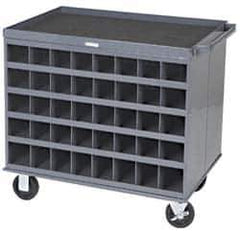 Durham - 1,000 Lb Capacity, 80 Bin Mobile Cabinet - 24" Wide x 24" Deep x 32" High, Steel, Gray - Eagle Tool & Supply