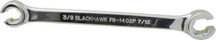 Blackhawk by Proto - 3/8 x 7/16", Full Polish, Open End Flare Nut Wrench - 6 Points, 6-5/16" OAL, Steel, Double End Head - Eagle Tool & Supply