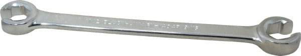 Blackhawk by Proto - 1/2 x 9/16", Full Polish, Open End Flare Nut Wrench - 6 Points, 7-1/2" OAL, Steel, Double End Head - Eagle Tool & Supply