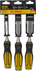 Stanley - 3 Piece Wood Chisel Set - 9" OAL, Sizes Included 1/2 to 1" - Eagle Tool & Supply