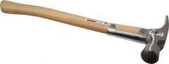 Stanley - 1-3/8 Lb Head, Straight Framing Hammer - 18" OAL, 1-1/2" Face Diam, Checkered Face, Wood Handle - Eagle Tool & Supply