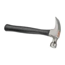 Stanley - 1 Lb Head, Straight Rip Claw Nail Hammer - 13-1/4" OAL, Carbon Steel Head, Smooth Face, Wood Handle - Eagle Tool & Supply