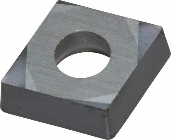 Kennametal - CCGT21.51 LF Grade KCU10 Carbide Turning Insert - AlTiN Finish, 80° Diamond, 1/4" Inscr Circle, 3/32" Thick, 1/64" Corner Radius - Eagle Tool & Supply