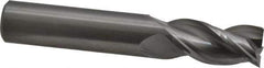 Kennametal - 1/2", 1" LOC, 1/2" Shank Diam, 3" OAL, 3 Flute, Solid Carbide Square End Mill - Single End, Uncoated, Spiral Flute, 37° Helix, Centercutting, Right Hand Cut, Right Hand Flute, Series AADE - Eagle Tool & Supply