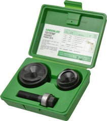 Greenlee - 6 Piece, 1-1/2 to 2" Punch Hole Diam, Manual Knockout Set - Round Punch, 10 Gage Mild Steel - Eagle Tool & Supply