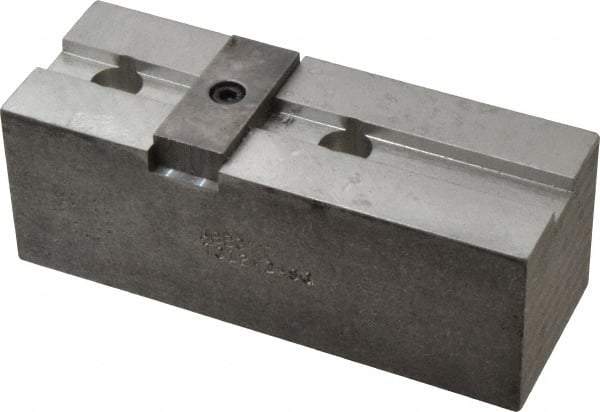 Abbott Workholding Products - 12" & Up Chuck Capacity, Tongue & Groove Attachment, Square Soft Lathe Chuck Jaw - 3 Jaws, Aluminum, 2-1/2" Btw Mount Hole Ctrs, 5-1/2" Long x 2" Wide x 2" High, 1/2" Groove, 1/2" Fastener - Eagle Tool & Supply