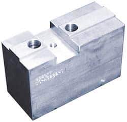 Abbott Workholding Products - 15 to 24" Chuck Capacity, Tongue & Groove Attachment, Square Soft Lathe Chuck Jaw - 3 Jaws, Aluminum, 3" Btw Mount Hole Ctrs, 8-1/4" Long x 3" Wide x 4" High, 7/8" & 7/8" Fastener - Eagle Tool & Supply