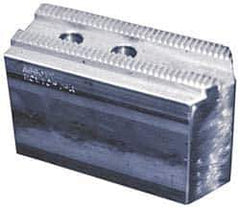 Abbott Workholding Products - 15" & Up Chuck Capacity, 3mm x 60° Serrated Attachment, Square Soft Lathe Chuck Jaw - 3 Jaws, Aluminum, 1.9685" Btw Mount Hole Ctrs, 6-1/2" Long x 2-1/2" Wide x 4" High, 0.8661" Groove, 0.7874" & 20mm Fastener - Eagle Tool & Supply