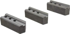 Abbott Workholding Products - 12" & Up Chuck Capacity, 1/16" x 90 Serrated Attachment, Square Soft Lathe Chuck Jaw - 3 Jaws, Steel, 1-3/16" Btw Mount Hole Ctrs, 5-1/2" Long x 2" Wide x 2" High, 0.787" Groove, 1/2" Fastener - Eagle Tool & Supply