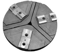 Abbott Workholding Products - 32" & Up Chuck Capacity, Tongue & Groove Attachment, Round Soft Lathe Chuck Jaw - 3 Jaws, Cast Aluminum, 3" Btw Mount Hole Ctrs, 32" Wide x 4" High, 7/8" & 7/8" Fastener - Eagle Tool & Supply