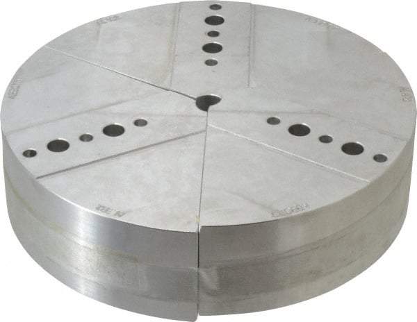 Abbott Workholding Products - 8" & Up Chuck Capacity, Northfield Attachment, Round Soft Lathe Chuck Jaw - 3 Jaws, Aluminum, 7.92" Wide x 2" High - Eagle Tool & Supply