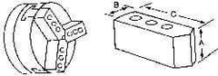 Abbott Workholding Products - 10" & Up Chuck Capacity, Northfield Attachment, Square Soft Lathe Chuck Jaw - 3 Jaws, Aluminum, 4-11/16mm Long x 2" Wide x 3" High - Eagle Tool & Supply