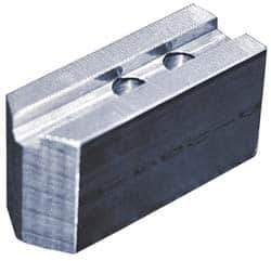 Abbott Workholding Products - 12" & Up Chuck Capacity, 1.5mm x 60° Serrated Attachment, Square Soft Lathe Chuck Jaw - 3 Jaws, Steel, 1.378" Btw Mount Hole Ctrs, 5-1/2" Long x 2" Wide x 2" High, 0.8268" Groove, 0.6299" & 16mm Fastener - Eagle Tool & Supply