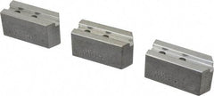 Abbott Workholding Products - 6" & Up Chuck Capacity, 1.5mm x 60° Serrated Attachment, Square Soft Lathe Chuck Jaw - 3 Jaws, Aluminum, 63/64" Btw Mount Hole Ctrs, 3" Long x 1-1/4" Wide x 1-1/2" High, 0.4331" Groove, 0.315" & 8mm Fastener - Eagle Tool & Supply