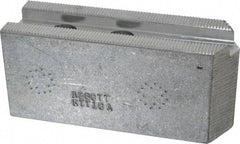 Abbott Workholding Products - 10" & Up Chuck Capacity, 1.5mm x 60° Serrated Attachment, Square Soft Lathe Chuck Jaw - 3 Jaws, Aluminum, 1.1811" Btw Mount Hole Ctrs, 4-1/2" Long x 1-1/2" Wide x 2" High, 0.6299" Groove, 0.4724" & 12mm Fastener - Eagle Tool & Supply