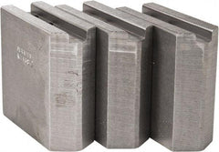 Abbott Workholding Products - 6" & Up Chuck Capacity, 1.5mm x 60° Serrated Attachment, Square Soft Lathe Chuck Jaw - 3 Jaws, Steel, 0.7874" Btw Mount Hole Ctrs, 3" Long x 1-1/4" Wide x 3" High, 0.4724" Groove, 0.3937" & 10mm Fastener - Eagle Tool & Supply